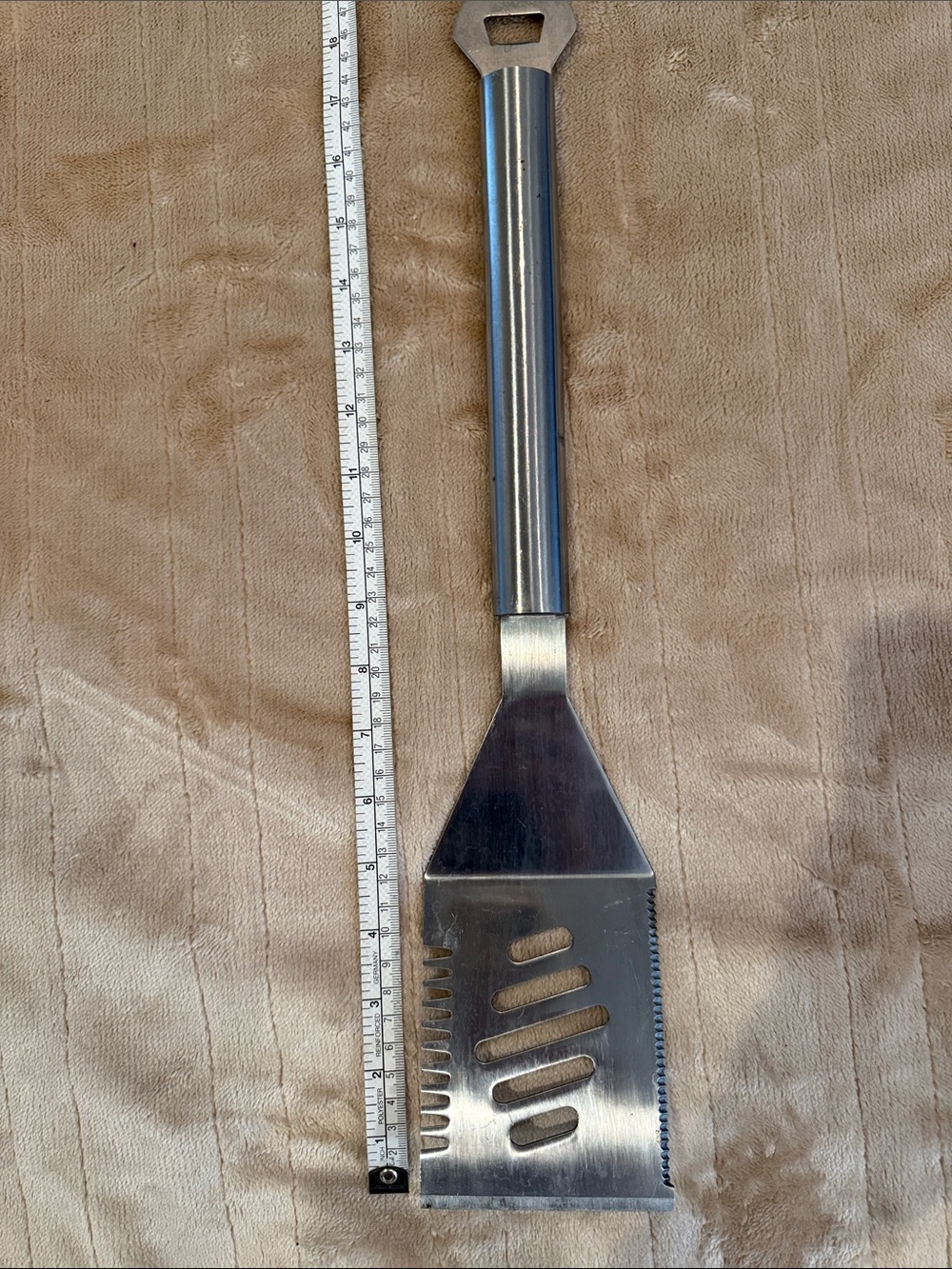 Stainless Steel Grilling Spatula with Bottle Opener - Silver